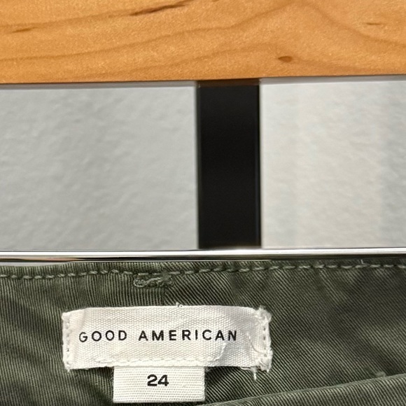 Good American Women's Size 24 Green Good Waist Palazzo Wide Leg Pant Jeans - Picture 5 of 11